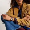 Montre Harlow à trois aiguilles en cuir croco bordeaux Montre Harlow à trois aiguilles en cuir croco bordeaux