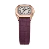 Montre Harlow à trois aiguilles en cuir croco bordeaux Montre Harlow à trois aiguilles en cuir croco bordeaux