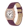 Montre Harlow à trois aiguilles en cuir croco bordeaux Montre Harlow à trois aiguilles en cuir croco bordeaux
