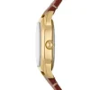 Montre Harlow à trois aiguilles en cuir marron moyen Montre Harlow à trois aiguilles en cuir marron moyen