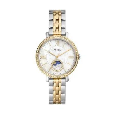 Montre Jacqueline Sun Moon multifonction en acier inoxydable bicolore Montre Jacqueline Sun Moon multifonction en acier inoxydable bicolore