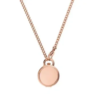 Montre Jacqueline à trois aiguilles en acier inoxydable doré rose avec médaillon