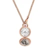 Montre Jacqueline à trois aiguilles en acier inoxydable doré rose avec médaillon Montre Jacqueline à trois aiguilles en acier inoxydable doré rose avec médaillon