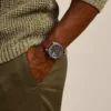 Montre mécanique à trois aiguilles avec date, bracelet en cuir marron Montre mécanique à trois aiguilles avec date, bracelet en cuir marron
