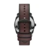 Montre mécanique à trois aiguilles avec date, bracelet en cuir marron Montre mécanique à trois aiguilles avec date, bracelet en cuir marron