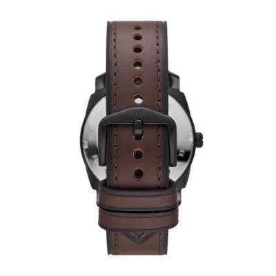 Montre mécanique à trois aiguilles avec date, bracelet en cuir marron Montre mécanique à trois aiguilles avec date, bracelet en cuir marron