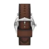 Montre mécanique à trois aiguilles avec date, bracelet en cuir marron Montre mécanique à trois aiguilles avec date, bracelet en cuir marron
