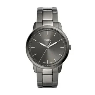 Montre minimaliste à trois aiguilles en acier inoxydable fumé