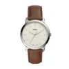 Montre minimaliste à trois aiguilles en cuir marron Montre minimaliste à trois aiguilles en cuir marron