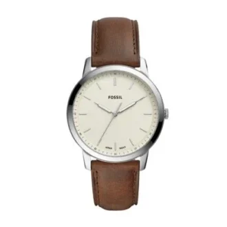 Montre minimaliste à trois aiguilles en cuir marron