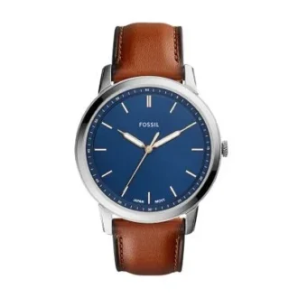 Montre minimaliste à trois aiguilles en cuir marron clair