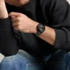 Montre multifonction Bennett en acier inoxydable noir Montre multifonction Bennett en acier inoxydable noir