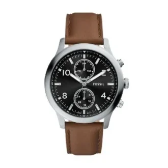 Montre multifonction Bennett en cuir marron