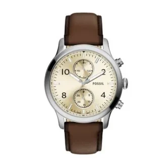 Montre multifonction Bennett en cuir marron
