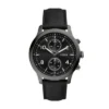Montre multifonction Bennett en cuir noir
