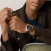 Montre multifonction Bennett en cuir noir