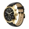 Montre multifonction Bennett en cuir noir