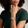 Montre multifonction en cuir rose Rye Montre multifonction en cuir rose Rye