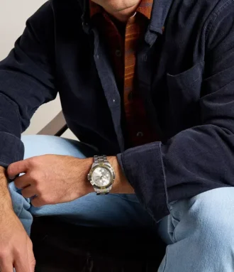 Montre multifonction Garrett en acier inoxydable bicolore