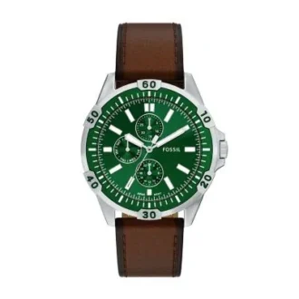 Montre multifonction Garrett en cuir marron