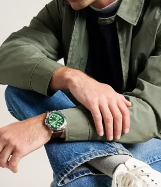 Montre multifonction Garrett en cuir marron