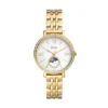 Montre multifonction Jacqueline Sun Moon en acier inoxydable doré Montre multifonction Jacqueline Sun Moon en acier inoxydable doré