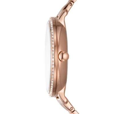 Montre multifonction Jacqueline Sun Moon en acier inoxydable doré Montre multifonction Jacqueline Sun Moon en acier inoxydable doré