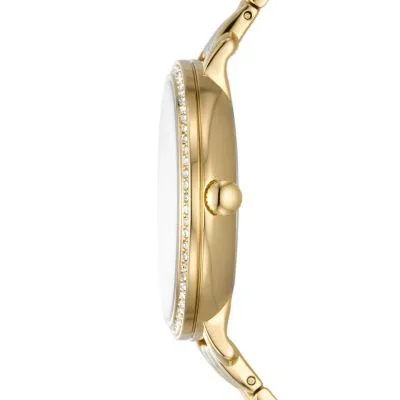 Montre multifonction Jacqueline Sun Moon en acier inoxydable doré Montre multifonction Jacqueline Sun Moon en acier inoxydable doré