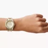 Montre multifonction Riley en acier inoxydable doré