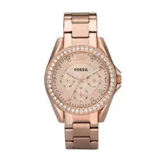 Montre multifonction Riley en acier inoxydable doré rose
