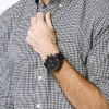 Montre Nate Chronograph en cuir noir