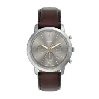 Montre Neutra Chronograph en cuir marron