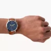 Montre Neutra Chronograph en cuir marron