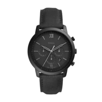 Montre Neutra Chronograph en cuir noir
