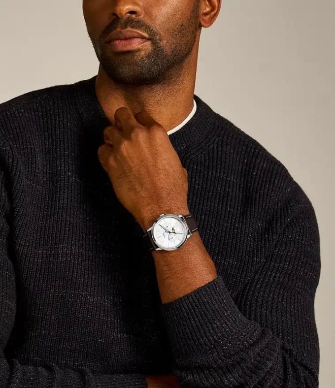 Montre Neutra Moonphase multifonction en cuir marron Montre Neutra Moonphase multifonction en cuir marron