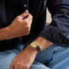 Montre Nick Jonas x Fossil Machine Luxe à trois aiguilles en cuir croco noir