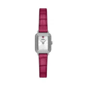 Montre Raquel Mini à deux aiguilles en cuir rose