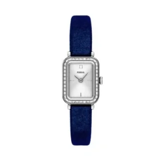 Montre Raquel Mini à deux aiguilles en velours bleu