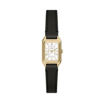 Montre Raquel Mini à trois aiguilles en cuir noir