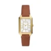 Montre Raquel à trois aiguilles avec date, cuir marron moyen Montre Raquel à trois aiguilles avec date, cuir marron moyen