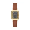 Montre Raquel à trois aiguilles avec date, cuir marron moyen Montre Raquel à trois aiguilles avec date, cuir marron moyen
