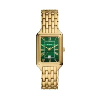 Montre Raquel à trois aiguilles avec date, en acier inoxydable doré