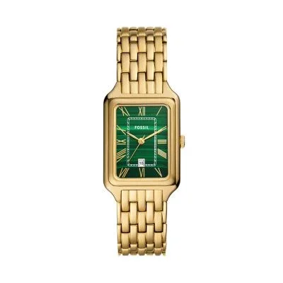 Montre Raquel à trois aiguilles avec date, en acier inoxydable doré Montre Raquel à trois aiguilles avec date, en acier inoxydable doré