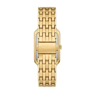 Montre Raquel à trois aiguilles avec date, en acier inoxydable doré Montre Raquel à trois aiguilles avec date, en acier inoxydable doré