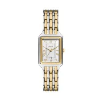 Montre Raquel à trois aiguilles, date, acier inoxydable bicolore