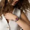 Montre Scarlette à trois aiguilles et date, en acier inoxydable bicolore