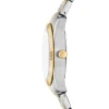 Montre Scarlette à trois aiguilles et date, en acier inoxydable bicolore