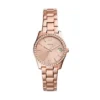 Montre Scarlette à trois aiguilles et date en acier inoxydable doré rose