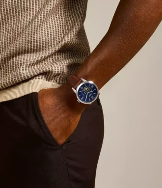 Montre Townsman automatique en cuir marron