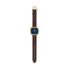 Nick Jonas x Fossil Machine Luxe Blue Vignette Montre à trois aiguilles en cuir croco marron
